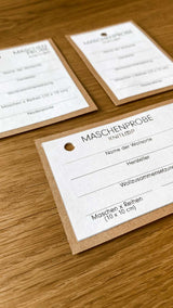 Maschenproben-Etiketten