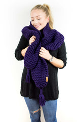 Strickset für Schal aus dicker Schafwolle