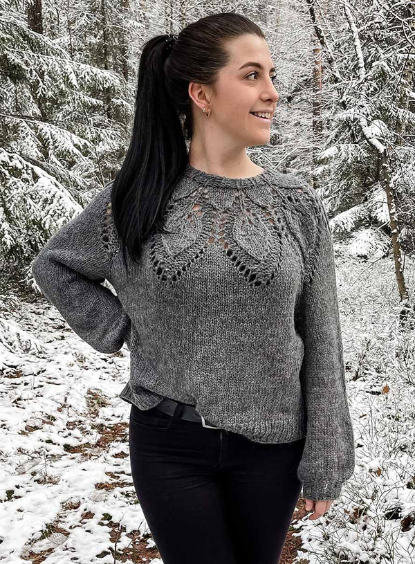 Chunky Dahlia Sweater von LeKnit - Wollpaket | 100% BABYALPACA |