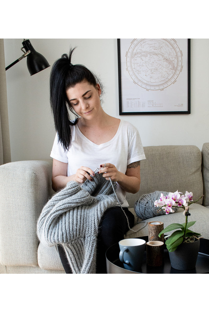 Helsinki Sweater Strickset |KNITLOOP - Patentmuster-Pullover stricken 